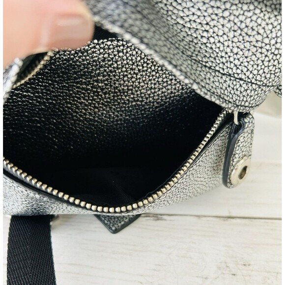 COACH Mini Campus Backpack In Hologram Pebble Leather Silver Metallic - Picture 8 of 8